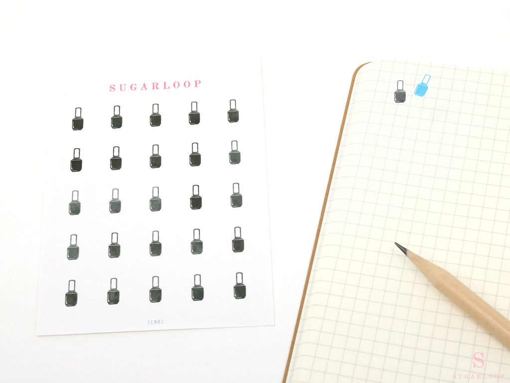Nail Polish Icon Bujo Planner Stickers: Rainbow or Neutral