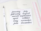 Ink Wash Handwritten Script Months of The Year Planner & Journal Stickers: DIY Diary & Calendar 1.5in (38mm) 2in (50 mm)
