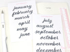 Ink Wash Handwritten Script Months of The Year Planner & Journal Stickers: DIY Diary & Calendar 1.5in (38mm) 2in (50 mm)