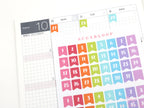 Brush Script Date Flag Bujo Planner Stickers: 6mm 9.5mm 10mm