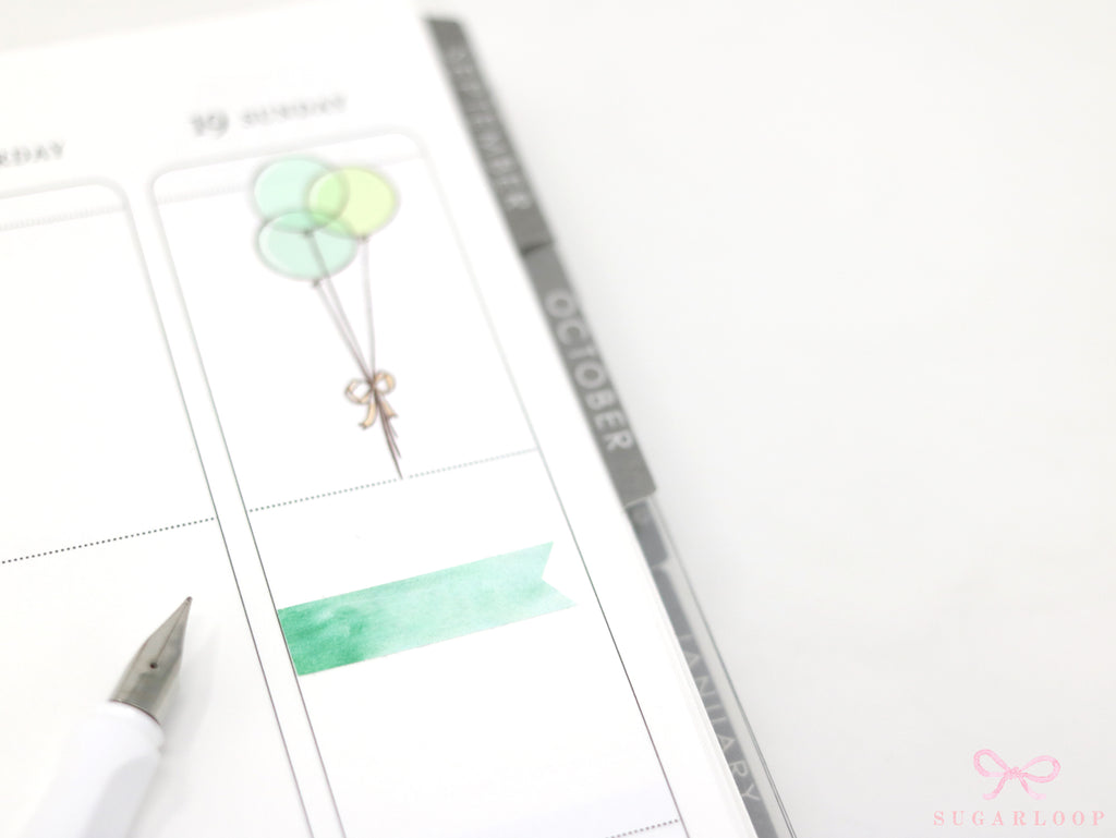 Watercolor Banner Flag Label Planner & Bujo Stickers: 0.5in (12 mm) Tall