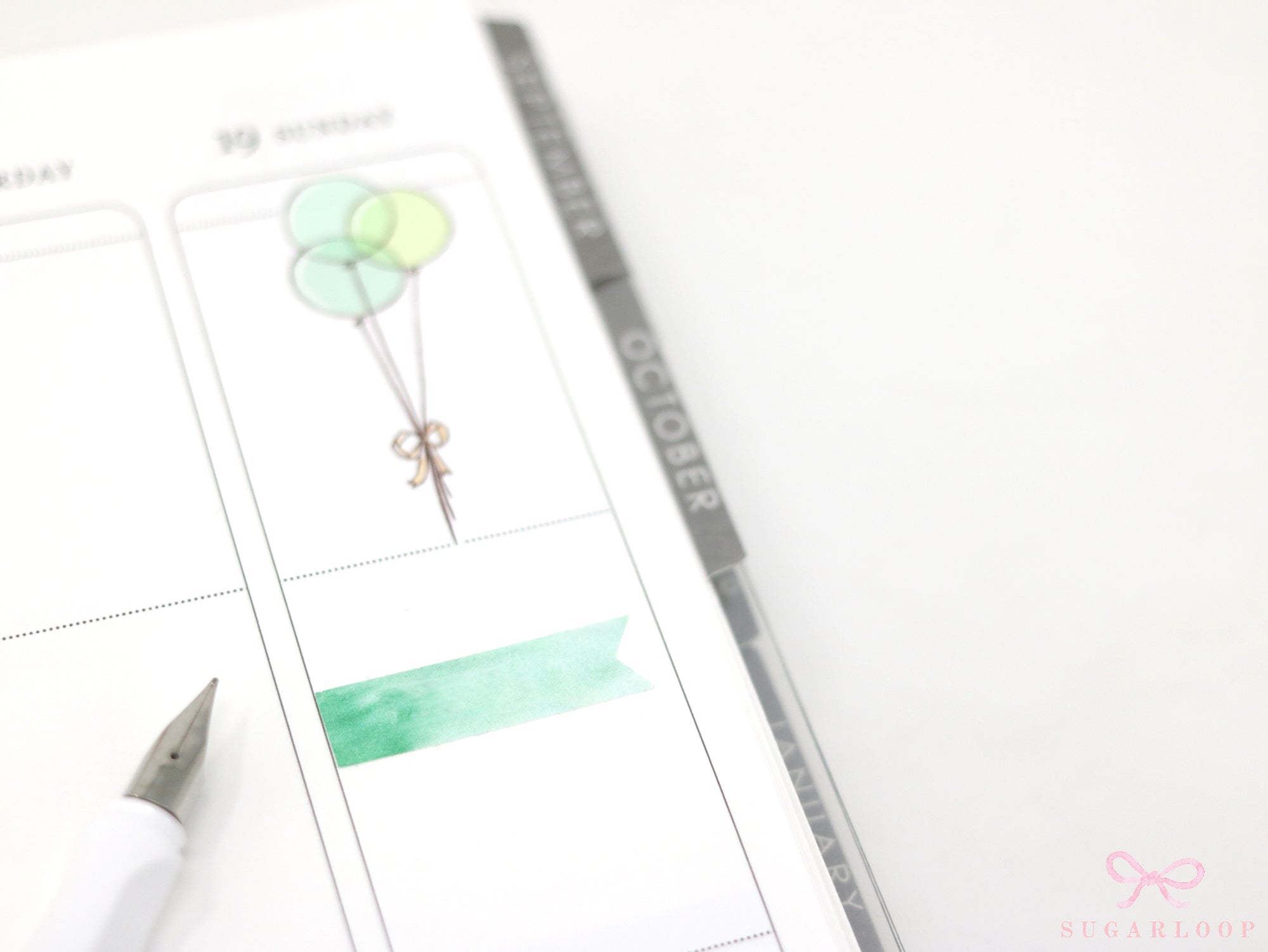 Writable, Watercolor, Bright Banner Planner Stickers: approx 10 mm (0.3 in) tall by 35 mm (1.3 in) wide