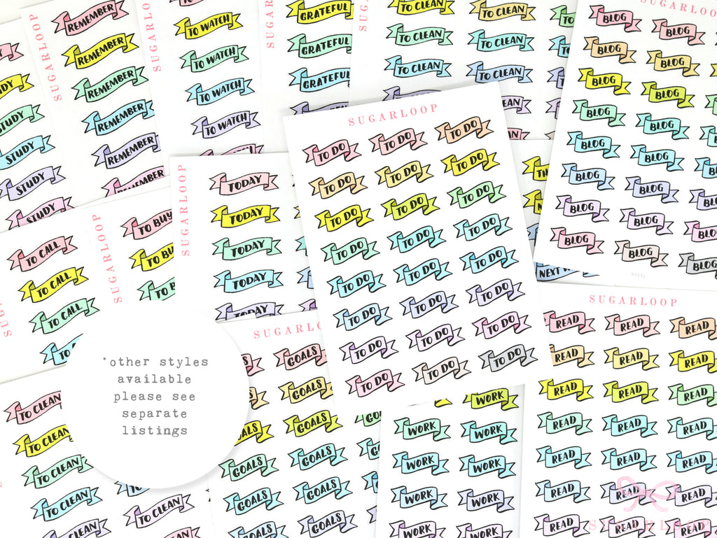 Thankful Header Stickers for Planners & Bujo Journals: Pastel