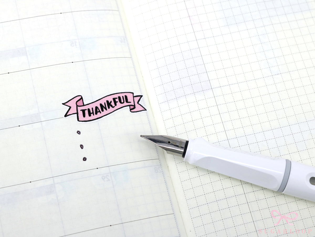 Thankful Header Stickers for Planners & Bujo Journals: Pastel