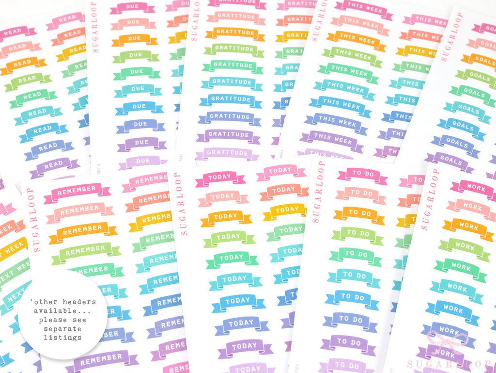 To Do Header Title Planner and Journal Sticker Labels
