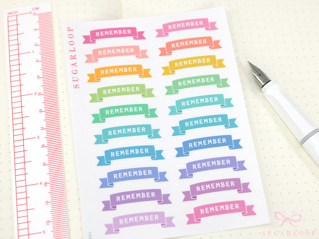 Remember Planner and Journal Sticker Header Labels