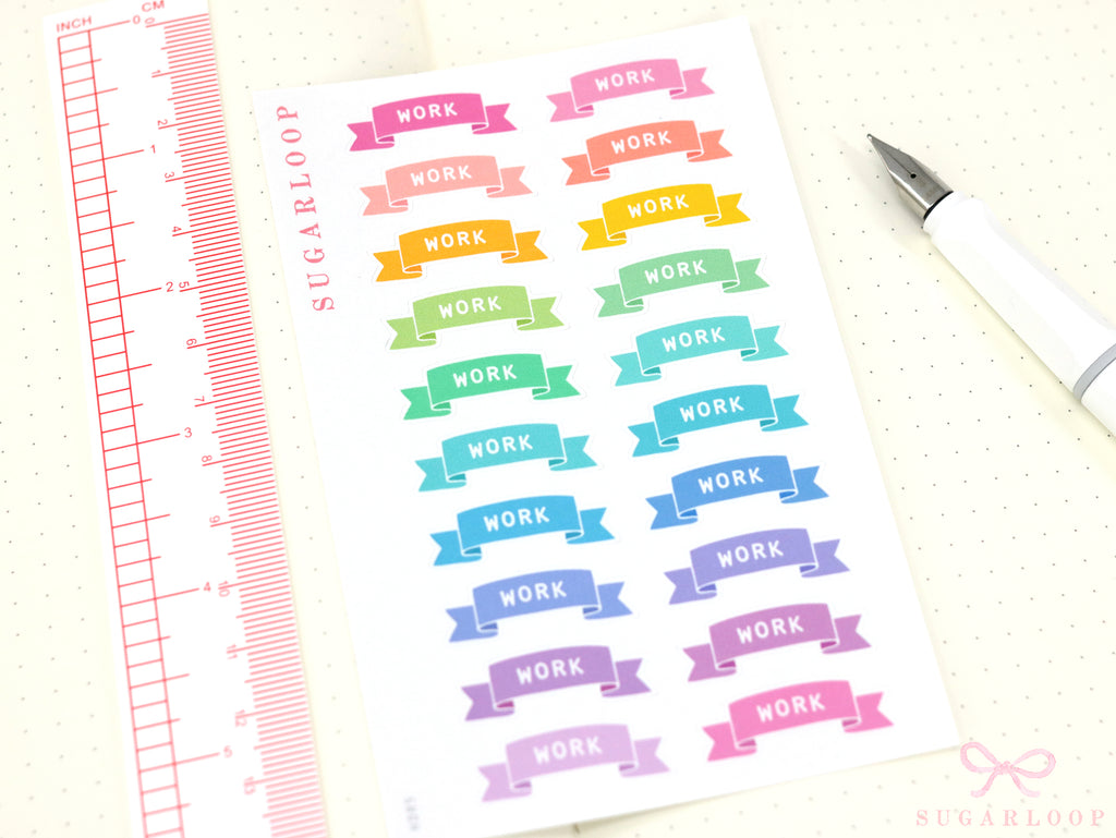 Work Planner and Journal Stickers: Headers  Labels