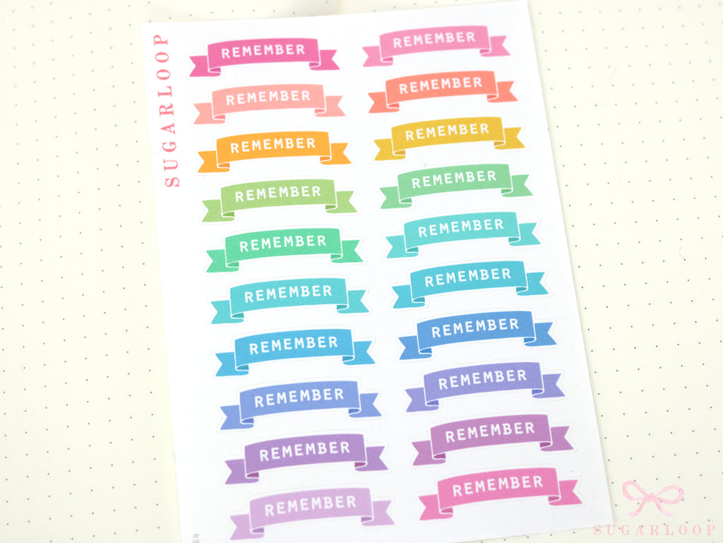 Remember Planner and Journal Sticker Header Labels