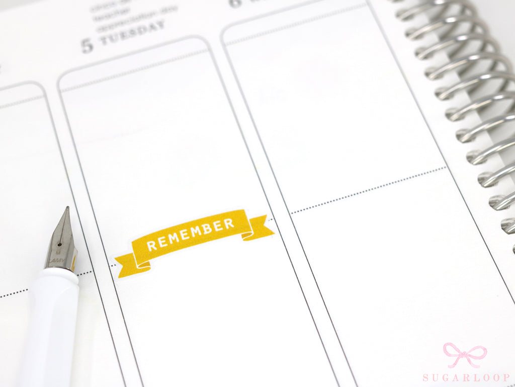Remember Planner and Journal Sticker Header Labels