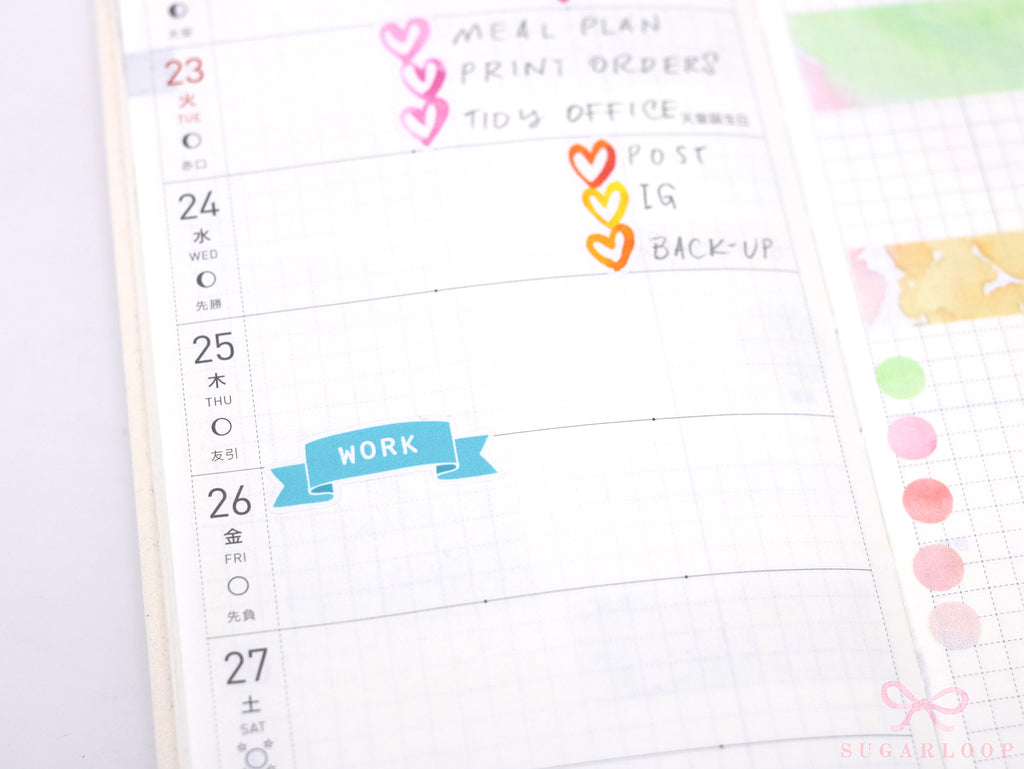 Work Planner and Journal Stickers: Headers  Labels