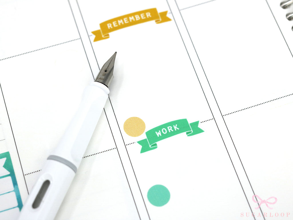 Work Planner and Journal Stickers: Headers  Labels