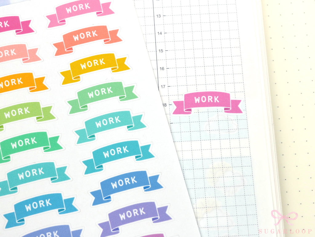 Work Planner and Journal Stickers: Headers  Labels