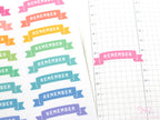 Remember Planner and Journal Sticker Header Labels