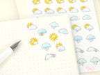 Watercolor Weather Planner and Journal Stickers: Hand Drawn Tracker Icons