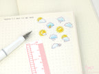 Watercolor Hand Drawn Doodle Weather Planner and Journal Stickers Icons