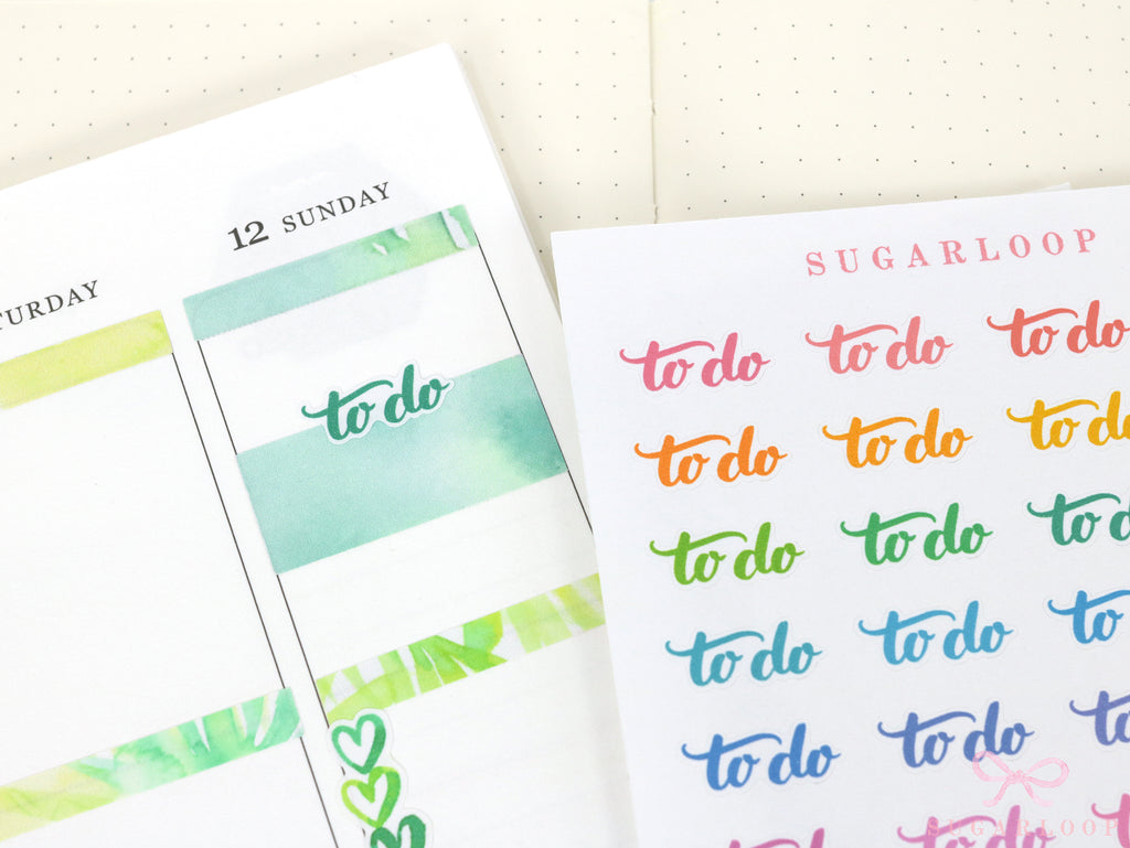Hand Lettered To Do Planner and Journal Stickers: Header Title Labels