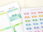 Hand Lettered To Do Planner and Journal Stickers: Header Title Labels
