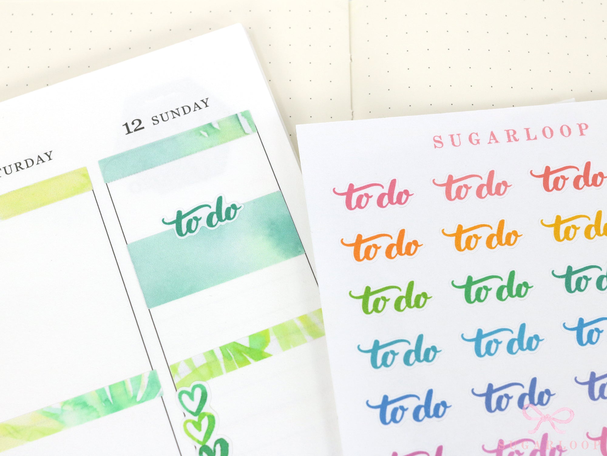 Hand Lettered To Do Planner and Journal Stickers: Header Title Labels
