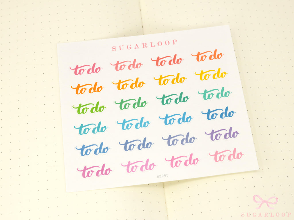 Hand Lettered To Do Planner and Journal Stickers: Header Title Labels