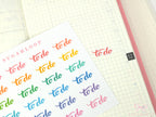 Hand Lettered To Do Planner and Journal Stickers: Header Title Labels