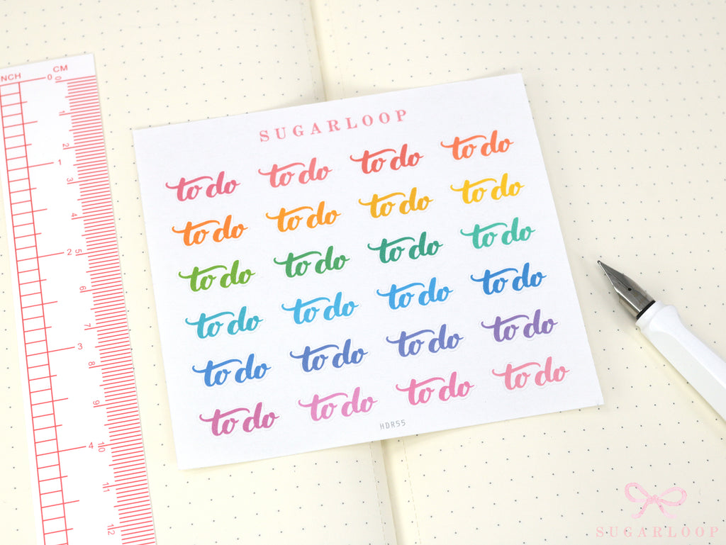 Hand Lettered To Do Planner and Journal Stickers: Header Title Labels
