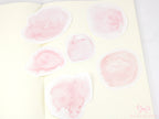 Light Pink Watercolor Washi Sticker Flakes – Set of 6