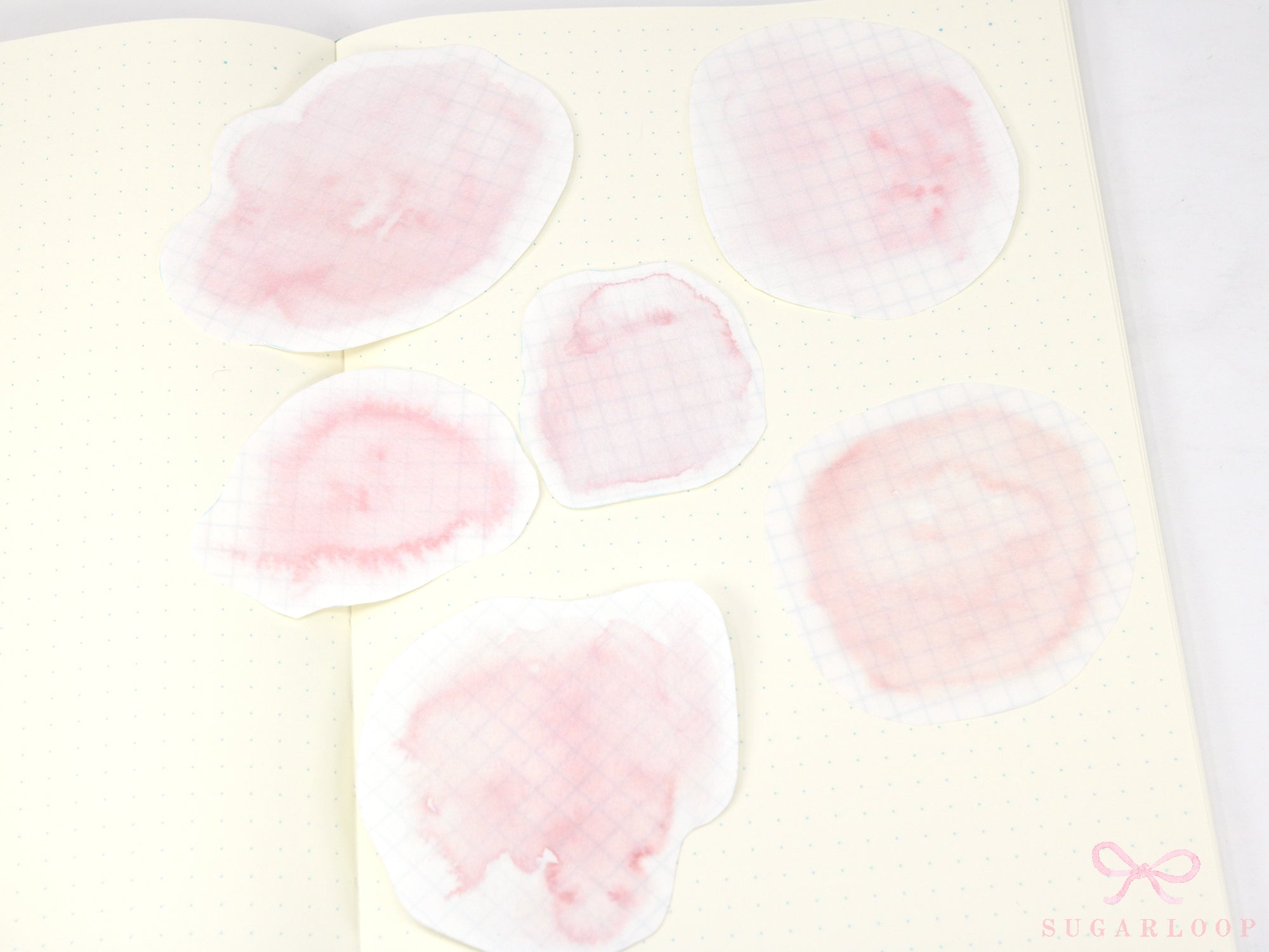 Light Pink Watercolor Washi Sticker Flakes – Set of 6