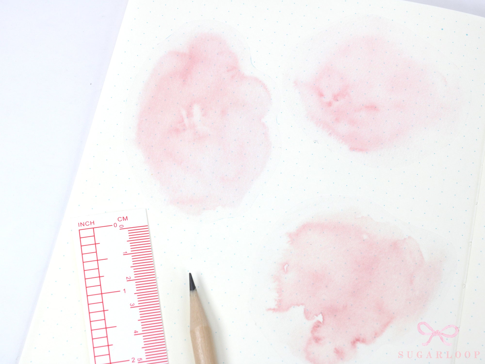 Light Pink Watercolor Washi Sticker Flakes – Set of 6
