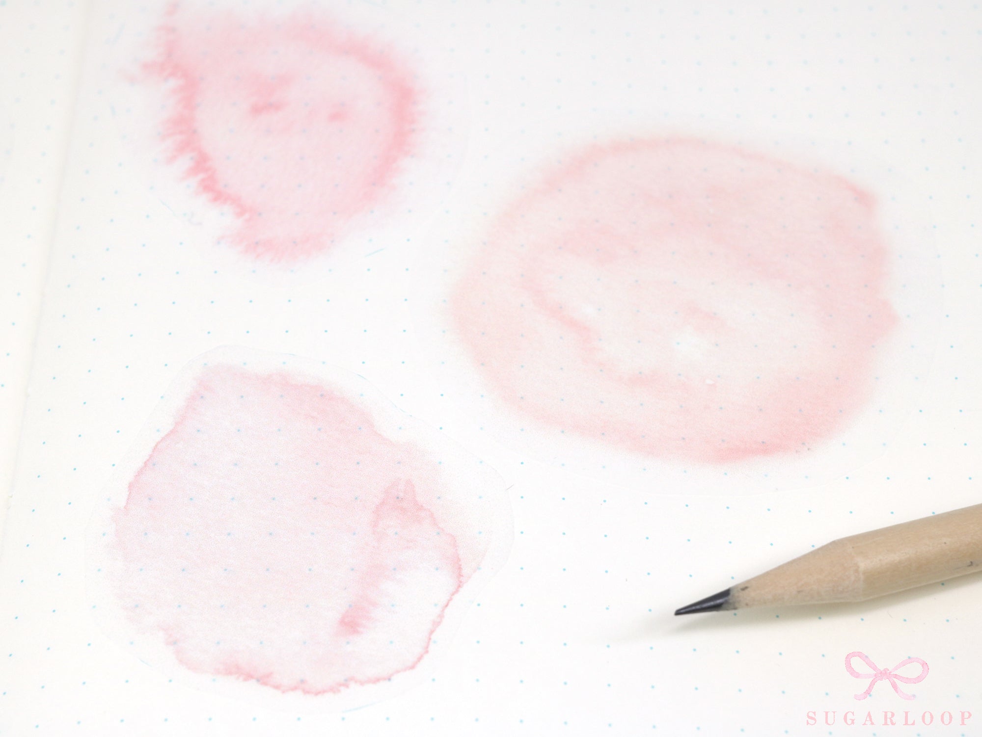 Light Pink Watercolor Washi Sticker Flakes – Set of 6