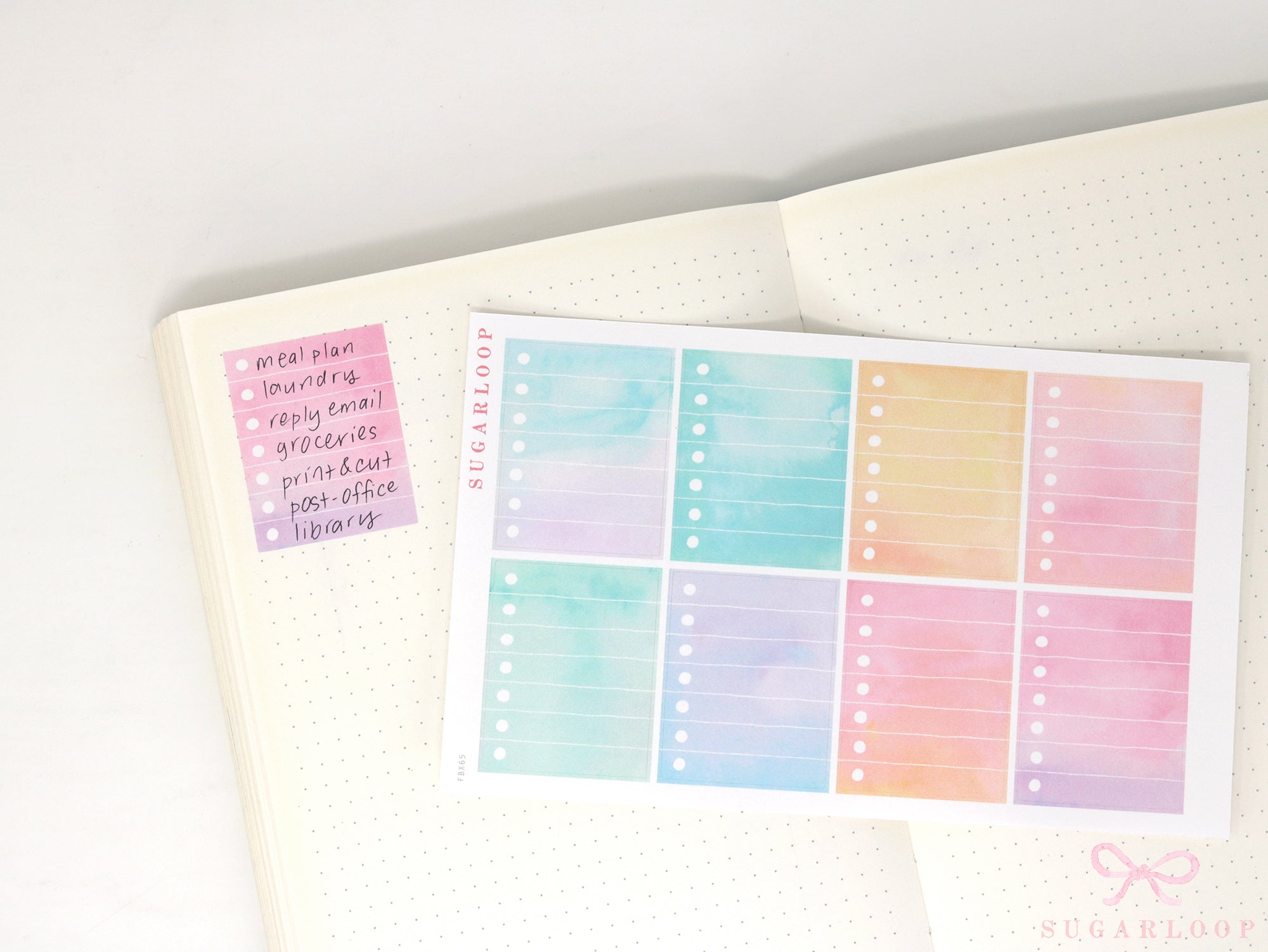 Watercolor Checklist Planner and Journal Stickers: Color Code  Checklists  Bullet Points  Tasks  Lists
