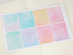 Watercolor Checklist Planner and Journal Stickers: Color Code  Checklists  Bullet Points  Tasks  Lists