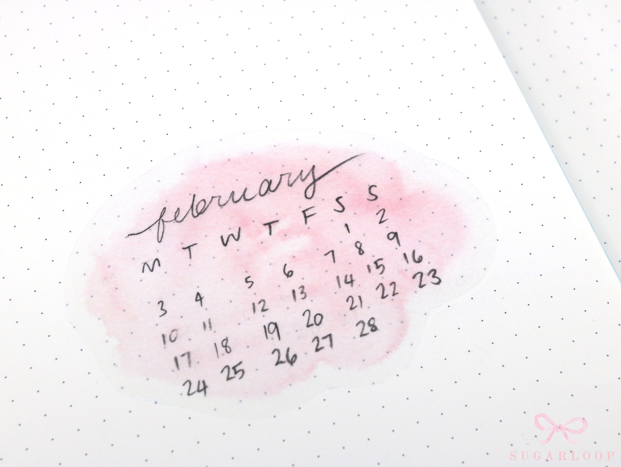 Watercolor Washi Planner and Journal Sticker Flakes: Light Pink Wash