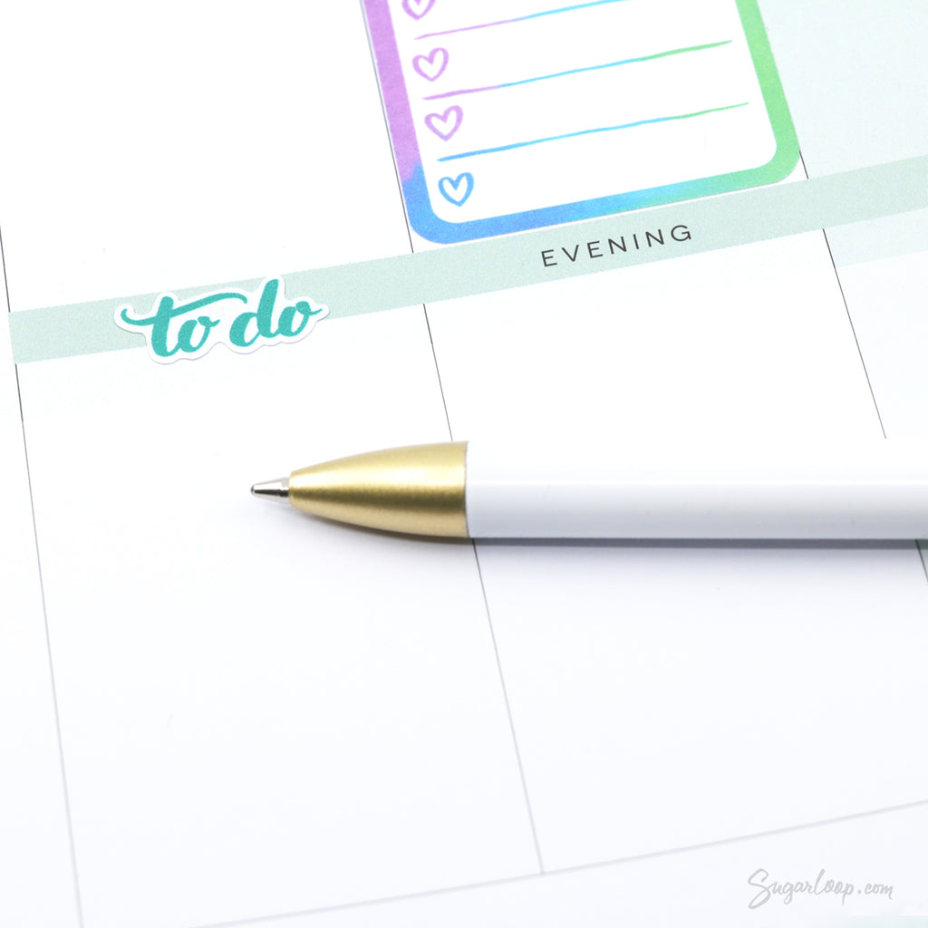 Hand Lettered To Do Planner and Journal Stickers: Header Title Labels