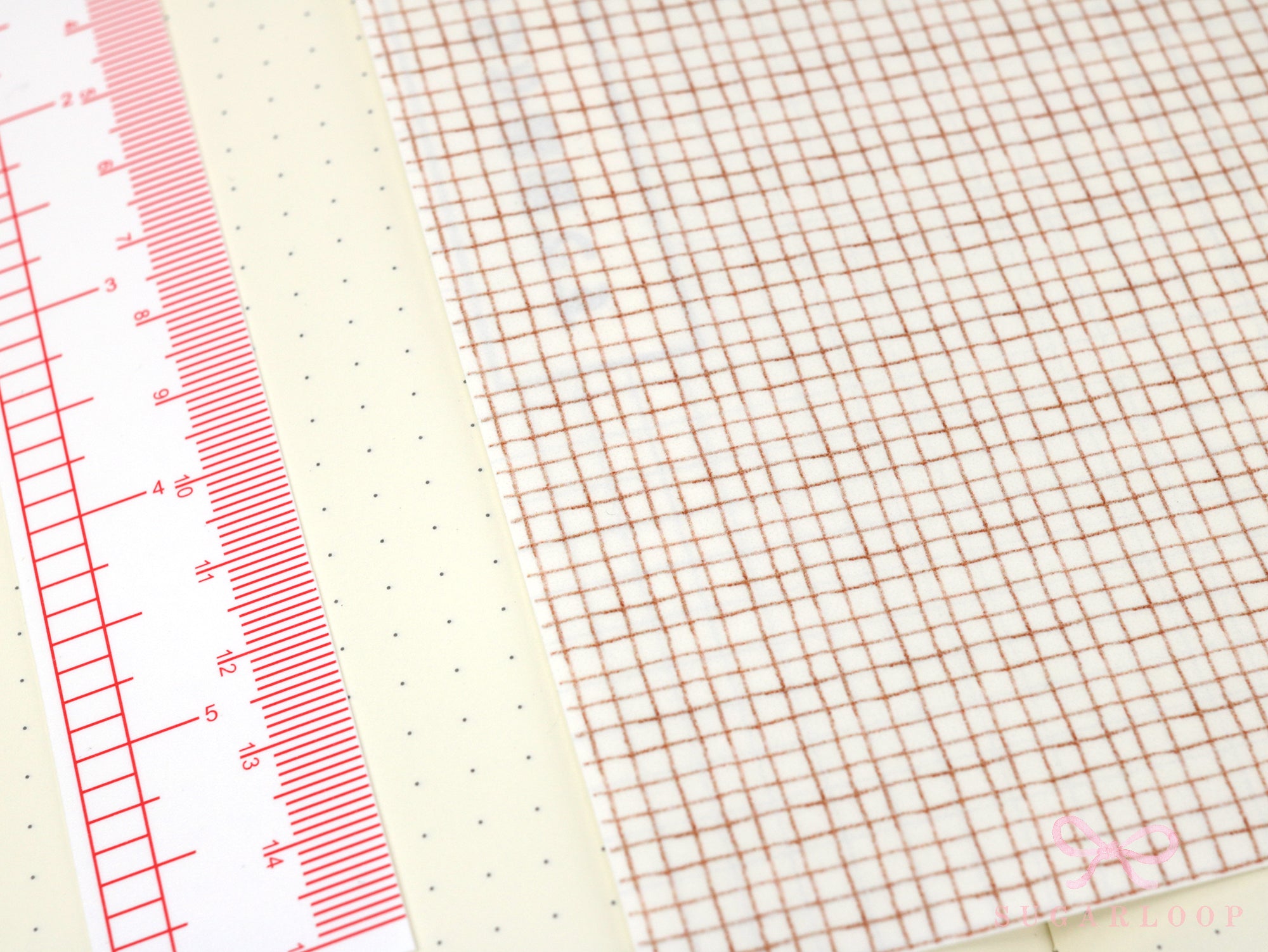 Washi Paper Printed Pattern Sheet for Planners and Journals: Brown Grid