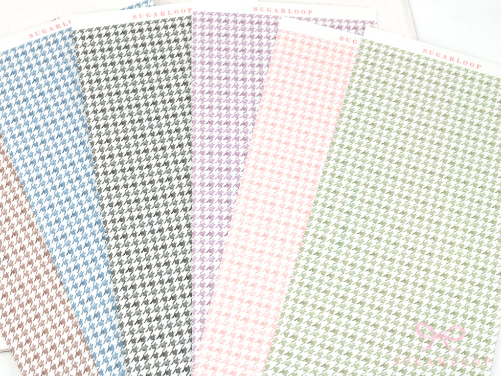 Washi Paper Printed Pattern Sheet for Planners and Journals: Houndstooth