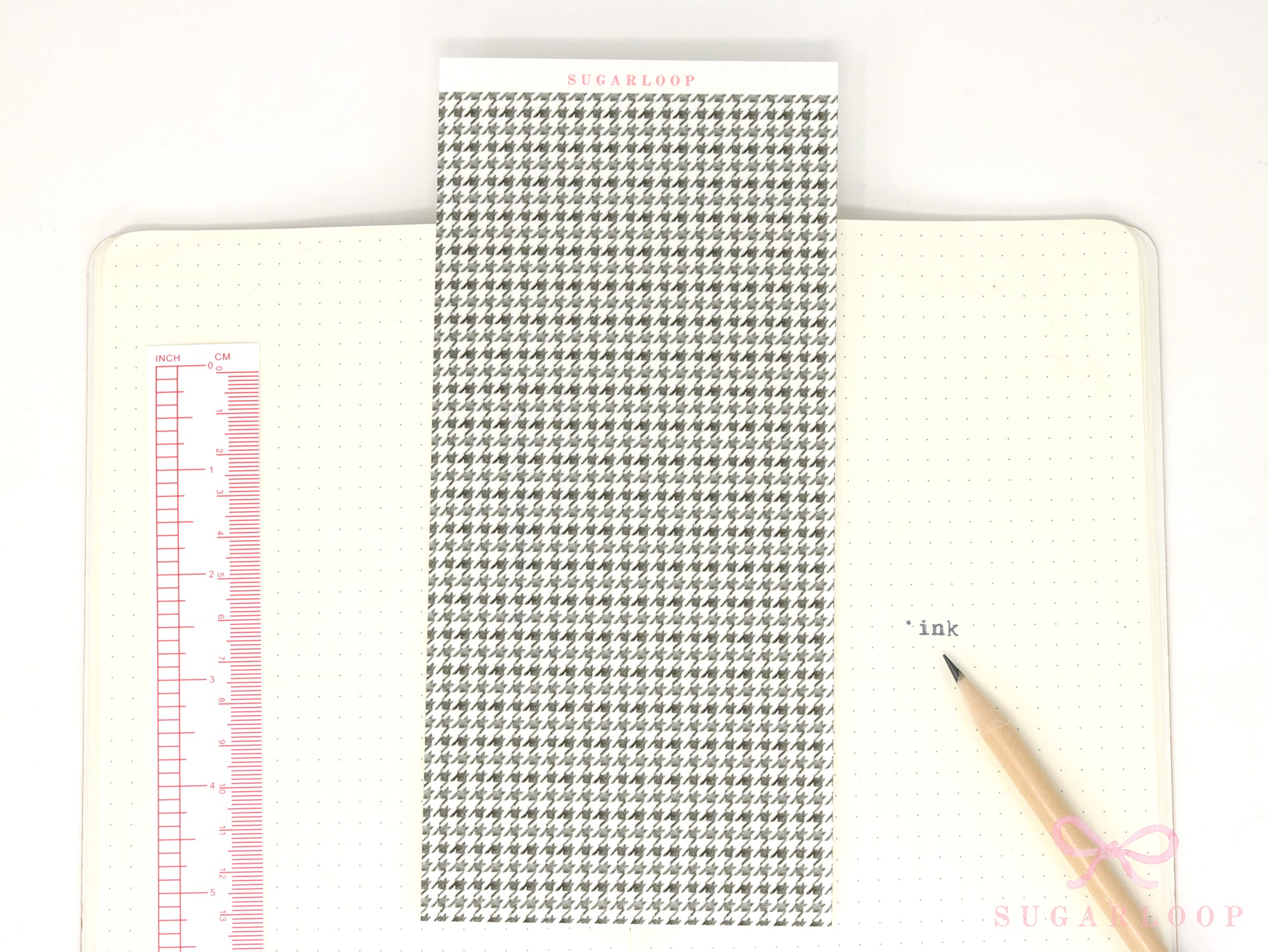 Washi Paper Printed Pattern Sheet for Planners and Journals: Houndstooth