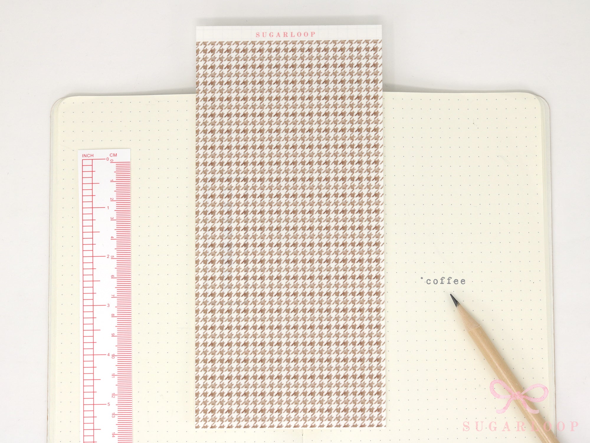 Washi Paper Printed Pattern Sheet for Planners and Journals: Houndstooth