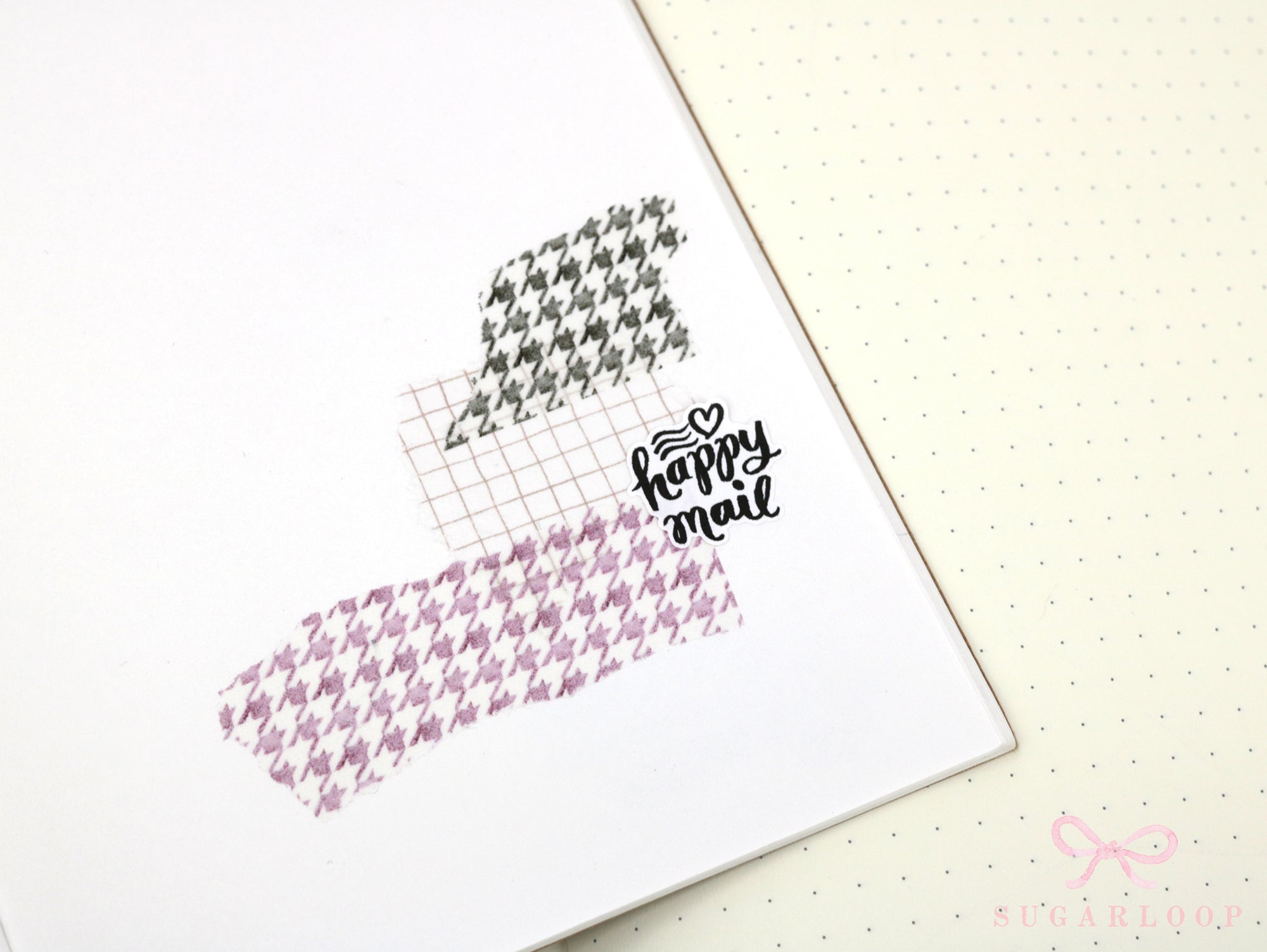 Washi Paper Printed Pattern Sheet for Planners and Journals: Houndstooth