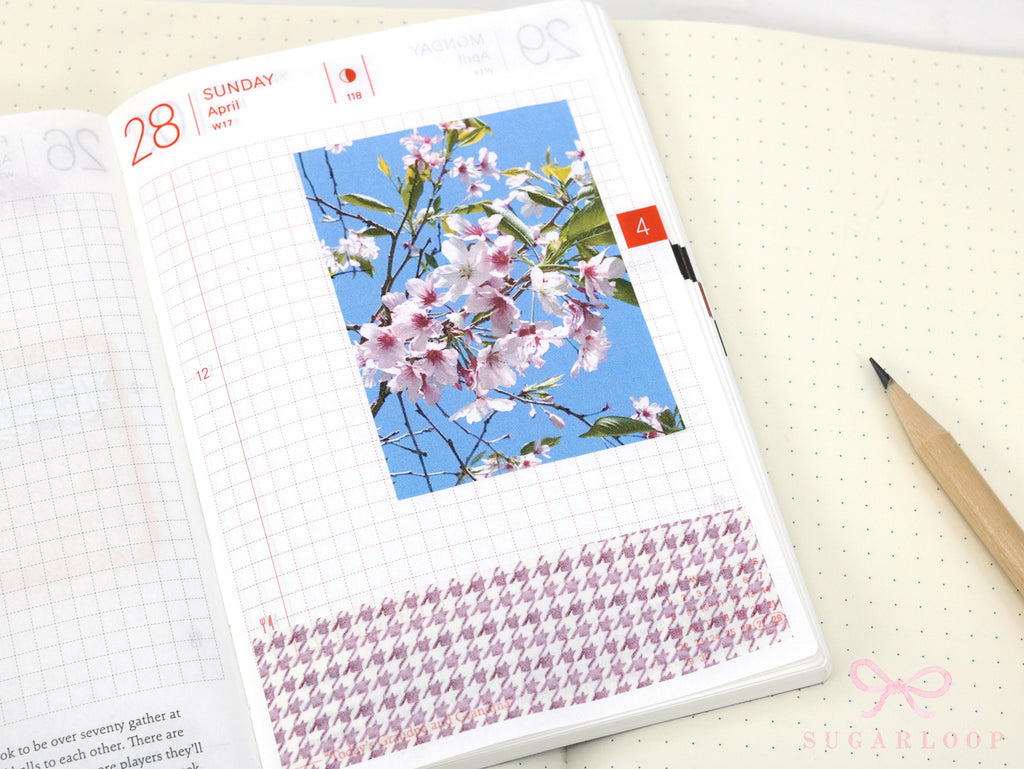 Washi Paper Printed Pattern Sheet for Planners and Journals: Houndstooth