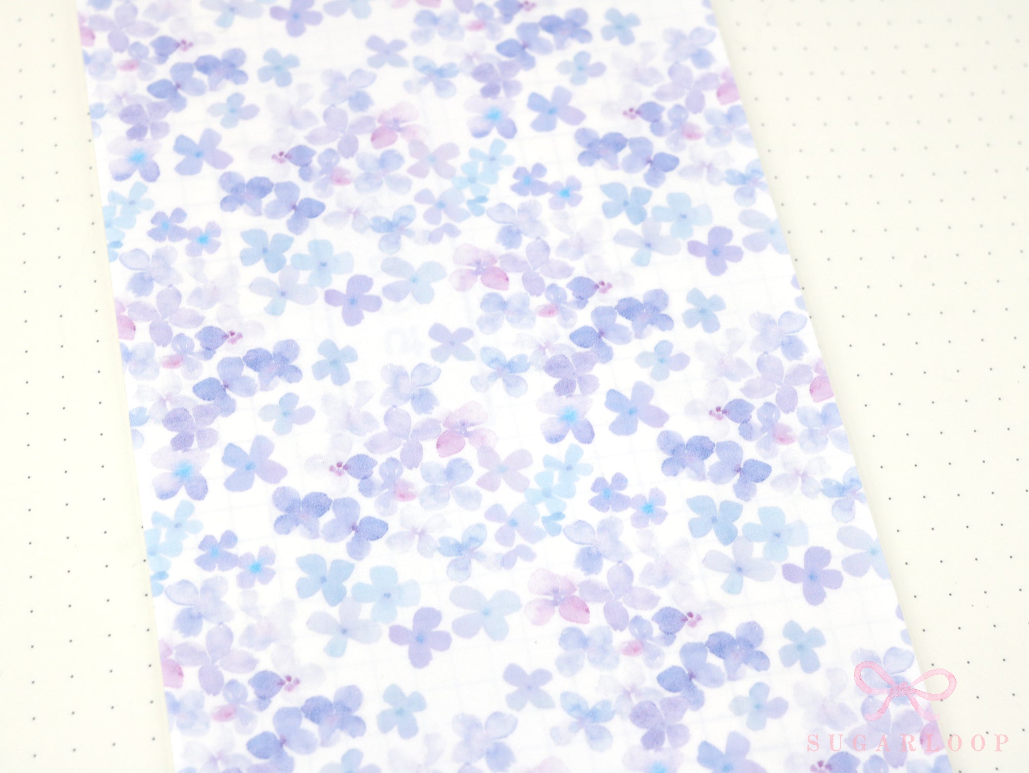Washi Paper Printed Pattern Sheet for Planners and Journals: Floral  Purple