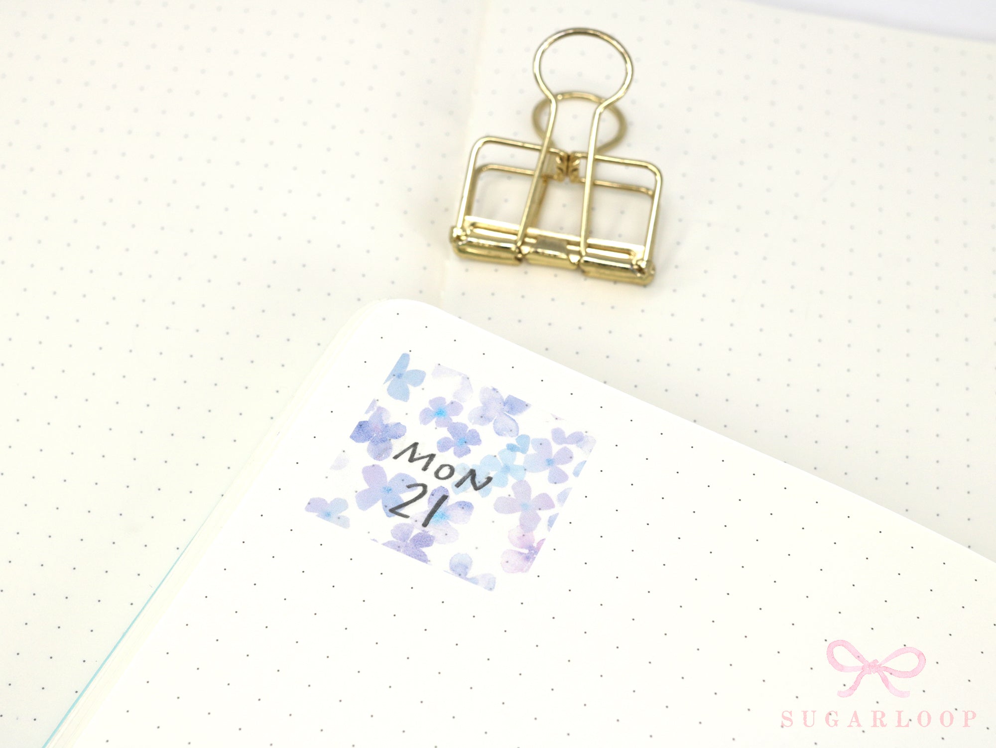 Washi Paper Printed Pattern Sheet for Planners and Journals: Floral  Purple