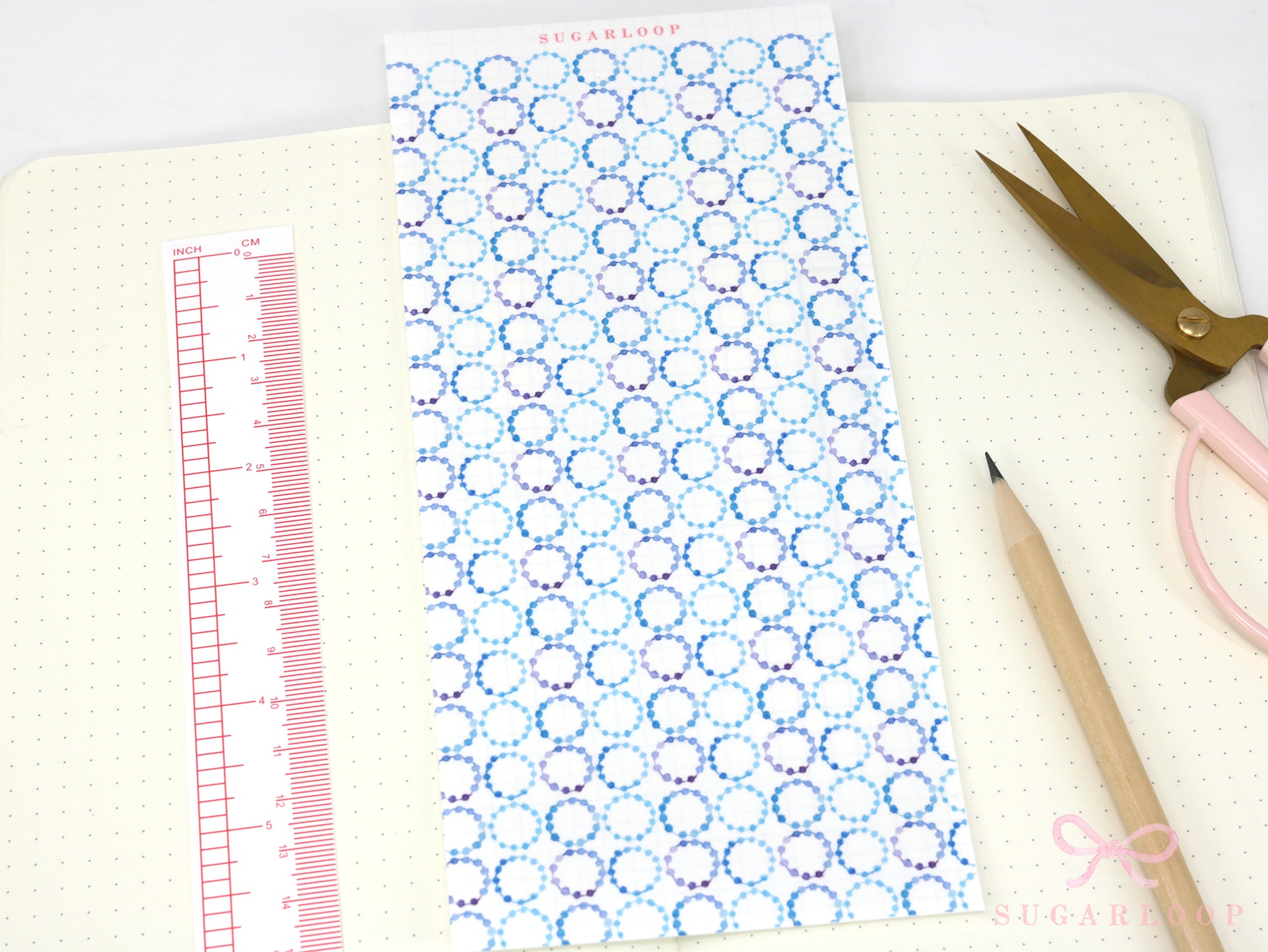 Washi Paper Printed Pattern Sheet for Planners and Journals: Japandi Style