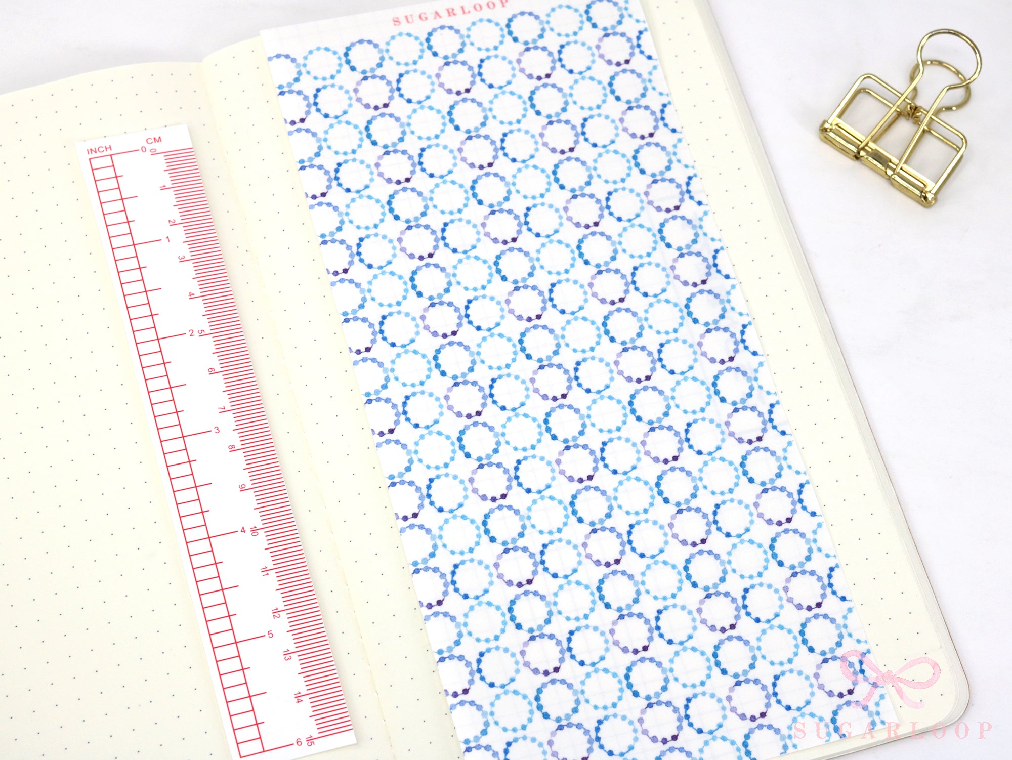 Washi Paper Printed Pattern Sheet for Planners and Journals: Japandi Style