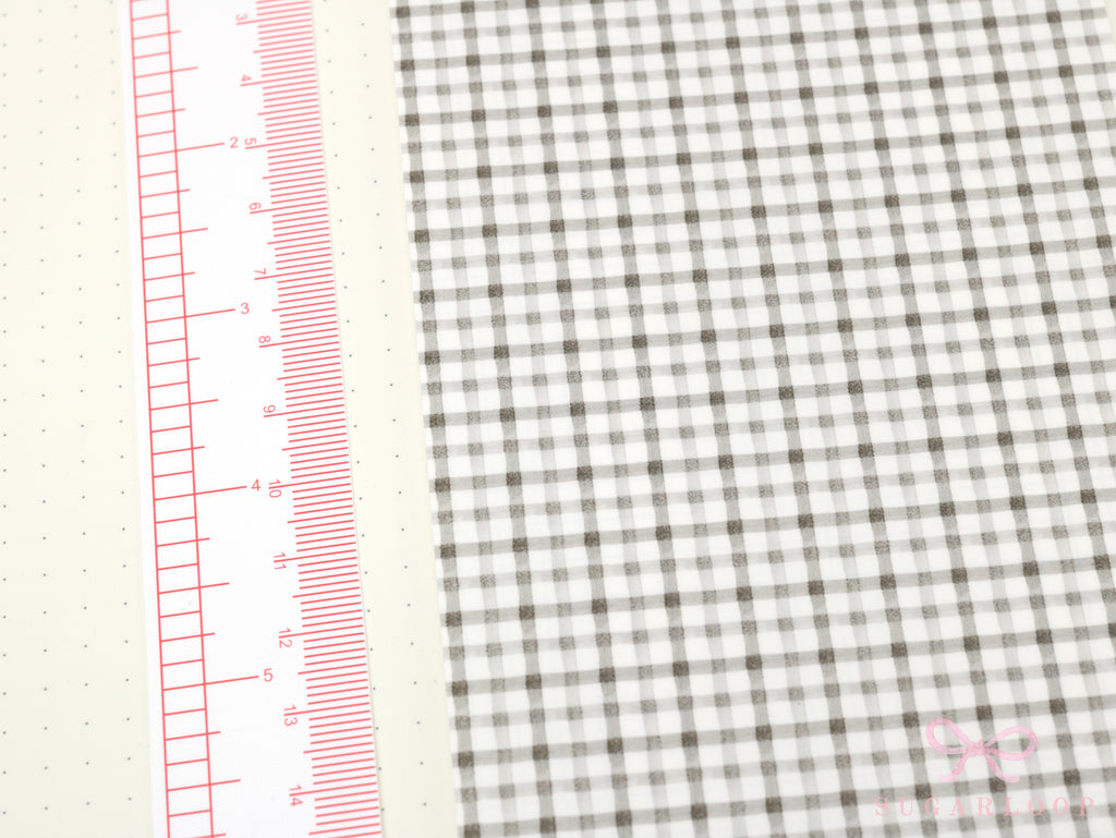 Washi Paper Printed Pattern Sheet for Planners and Journals: Grey Gingham Plaid