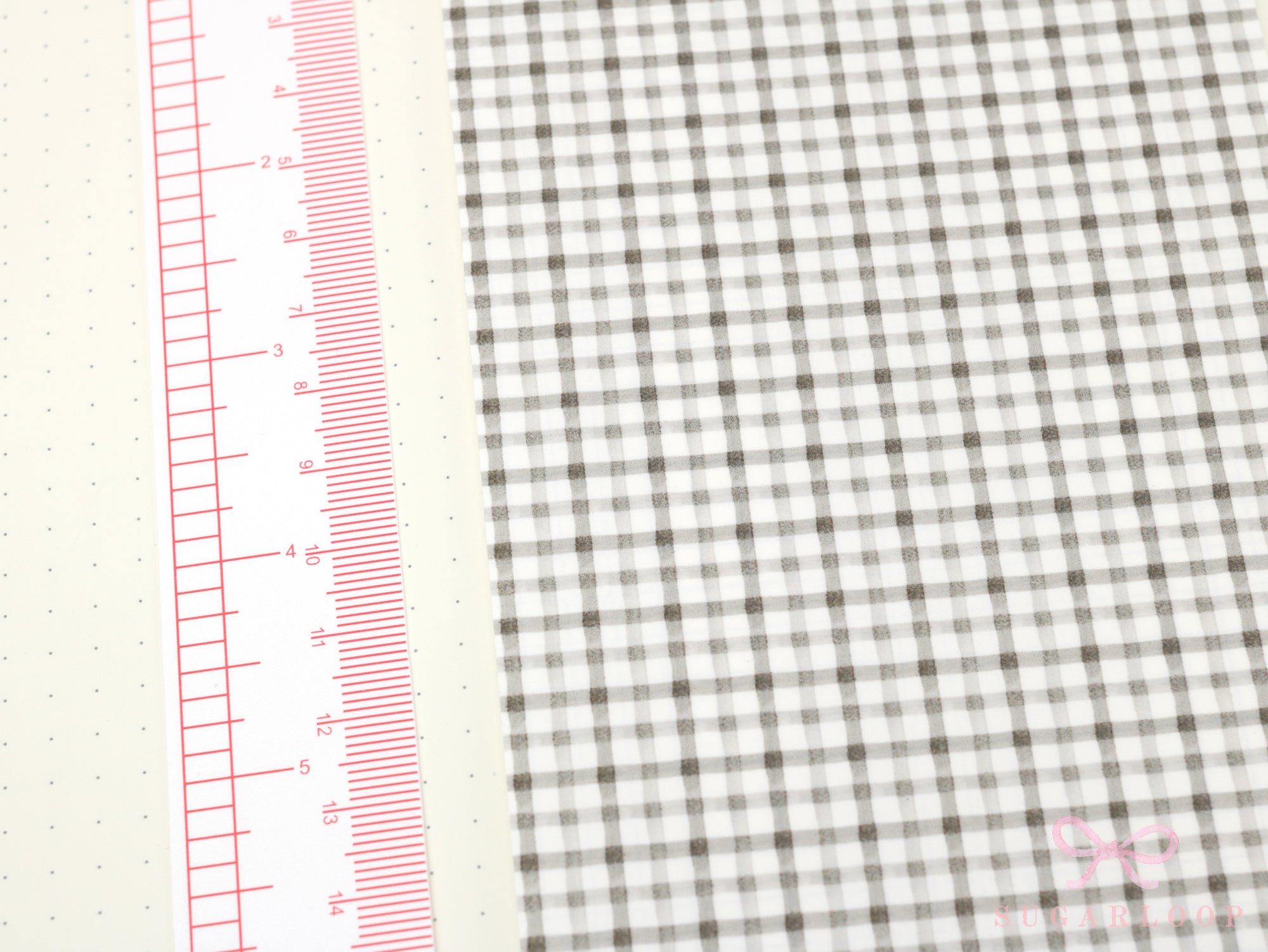 Washi Paper Printed Pattern Sheet for Planners and Journals: Grey Gingham Plaid