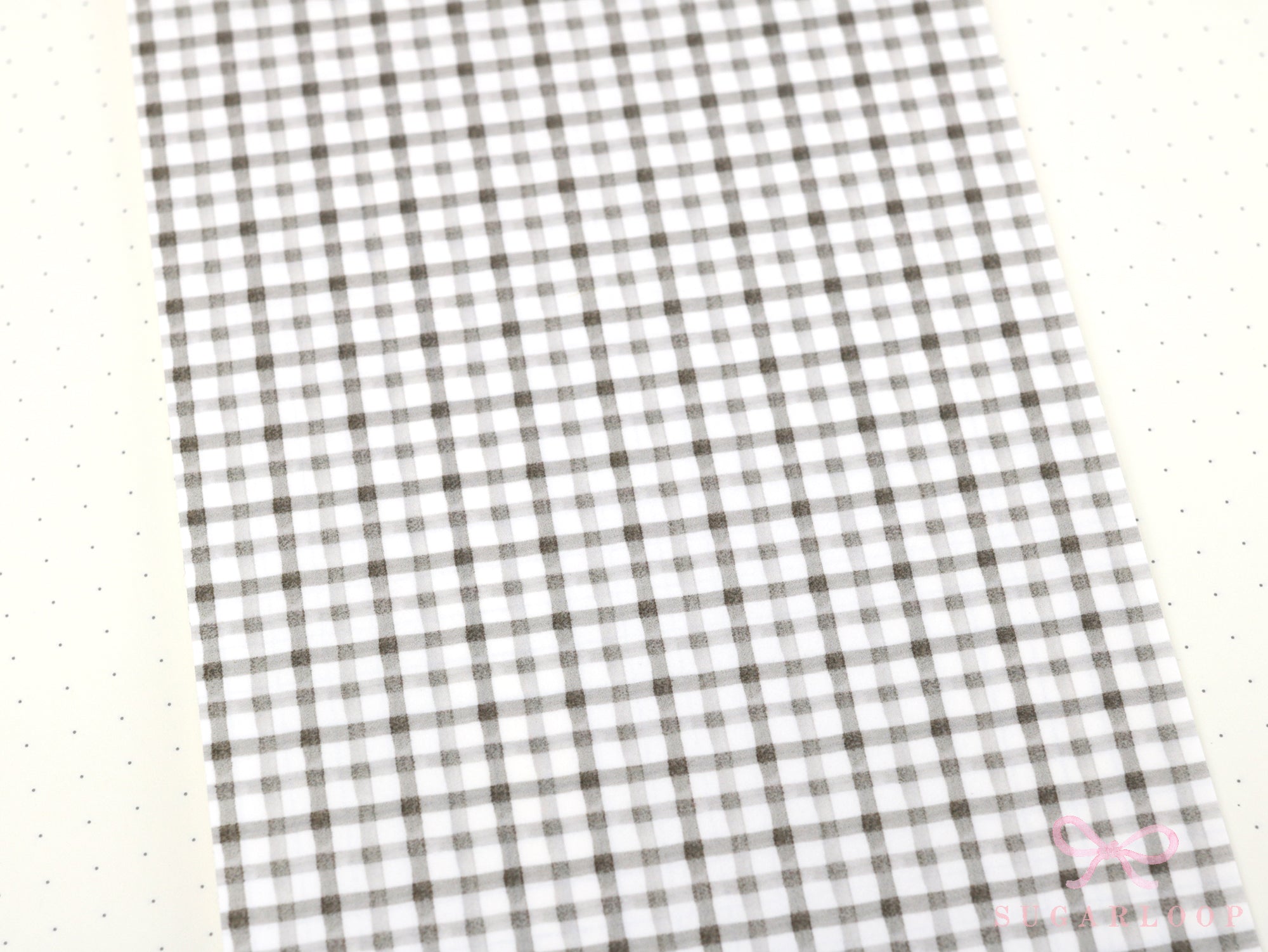 Washi Paper Printed Pattern Sheet for Planners and Journals: Grey Gingham Plaid
