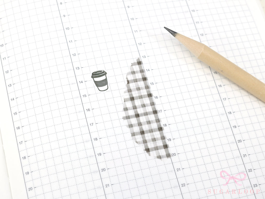 Washi Paper Printed Pattern Sheet for Planners and Journals: Grey Gingham Plaid