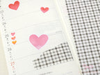 Washi Paper Printed Pattern Sheet for Planners and Journals: Grey Gingham Plaid