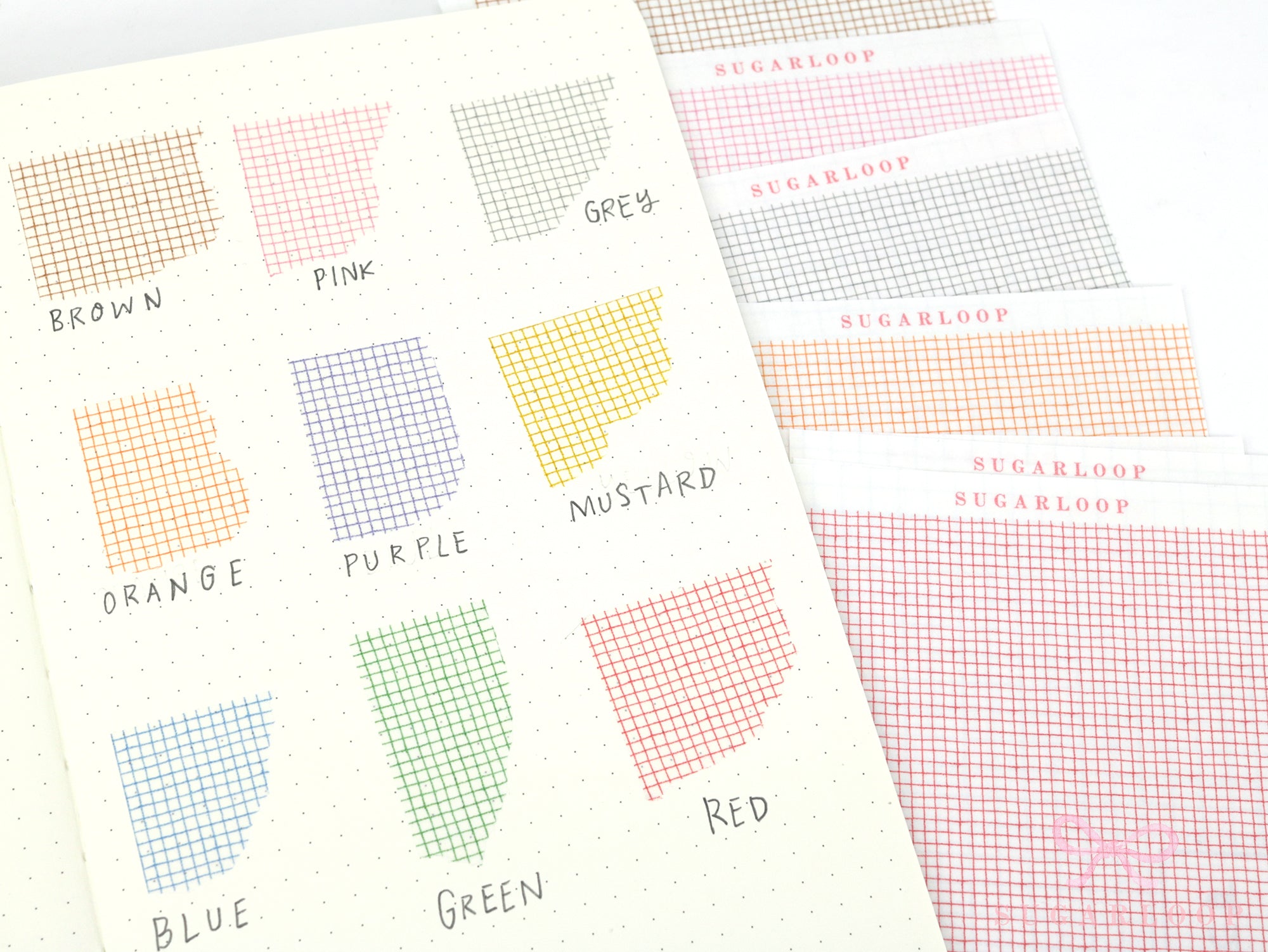 Washi Paper Printed Pattern Sheet for Planners and Journals: Micro Tiny Grid