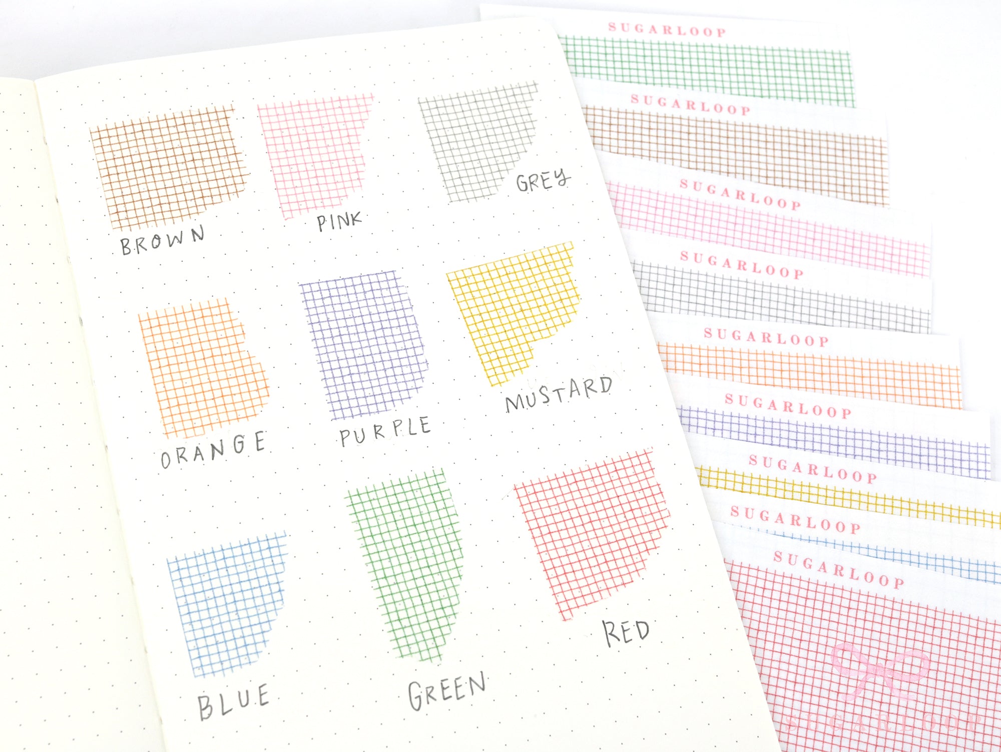 Washi Paper Printed Pattern Sheet for Planners and Journals: Micro Tiny Grid